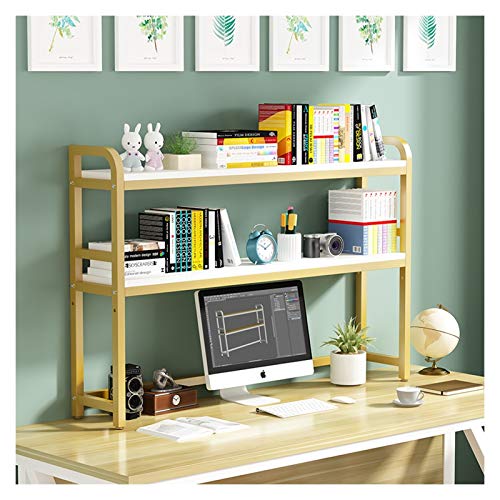 Bücherregal mit 3 Ebenen, Büro, Schreibtisch, offene Holzregale, rustikal, modern, Metall- und Holz-Stil, Bücherregal, Lagerregal (Farbe: Weiß, Größe: 95 cm) von Tiiiopkvvv