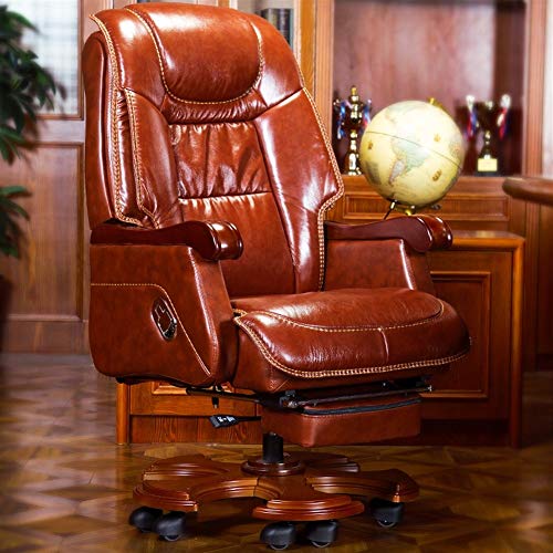 Bürostuhl mit hoher Rückenlehne, Leder, verstellbar, Drehstuhl, ergonomischer Computerstuhl, Schreibtischstuhl mit einziehbarer Fußstütze und Armlehnen, Lendenwirbelstütze, Größe: 6873119 cm, Farbe Bürostuhl mit hoher Rückenlehne, Leder, verstellbar, Drehstuhl, ergonomischer Computerstuhl, Schreibtischstuhl mit einziehbarer Fußstütze und Armlehnen, Lendenwirbelstütze, Größe: 6873119 cm, Farbe von Tiiiopkvvv