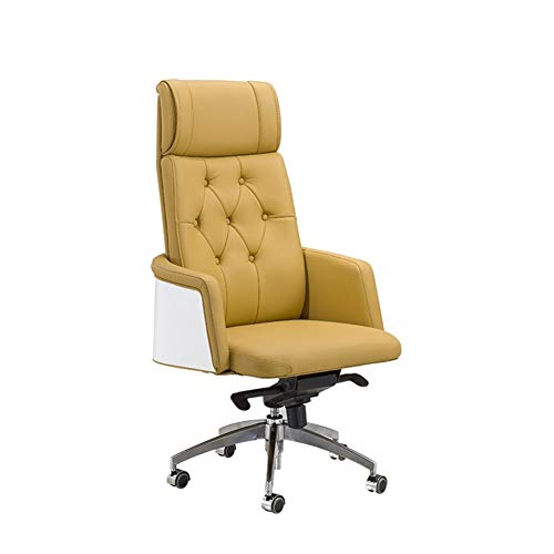 Chefsessel Chefsessel mit hoher Rückenlehne, Spielstuhl, Leder, mit dicken Kissen und ergonomischer Lendenwirbelstütze mit voll gepolsterten Armlehnen, 6679124 cm, Schwarz/Grün von Tiiiopkvvv