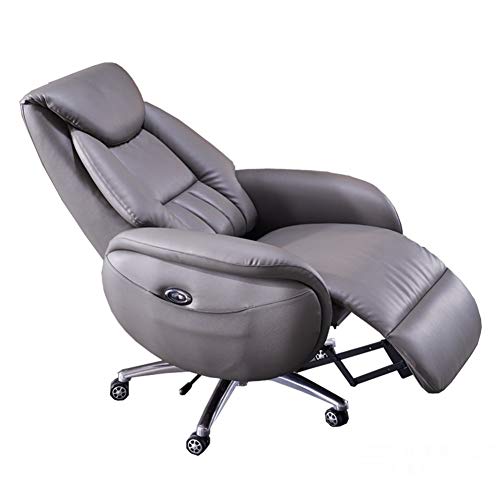 Chefsessel aus Leder mit hoher Rückenlehne, verstellbar, drehbar, elektrisch, verstellbarer Bossessel, ergonomischer Computerstuhl, Schreibtischstuhl mit einziehbarer Fußstütze und Armlehnen Chefsessel aus Leder mit hoher Rückenlehne, verstellbar, drehbar, elektrisch, verstellbarer Bossessel, ergonomischer Computerstuhl, Schreibtischstuhl mit einziehbarer Fußstütze und Armlehnen von Tiiiopkvvv