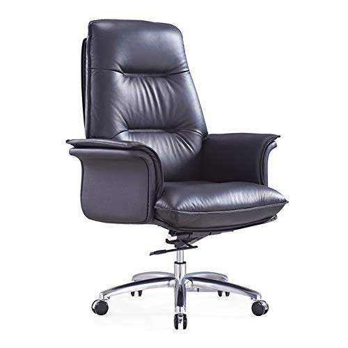 Multifunktionaler Bürostuhl – verstellbare integrierte Lendenwirbelstützarme und Neigungswinkel, Chefschreibtisch, Schreibtisch-Aufgabe, Drehstuhl, Farbe: Schwarz/Braun, Größe: 62 x 75 x 115-125 cm von Tiiiopkvvv