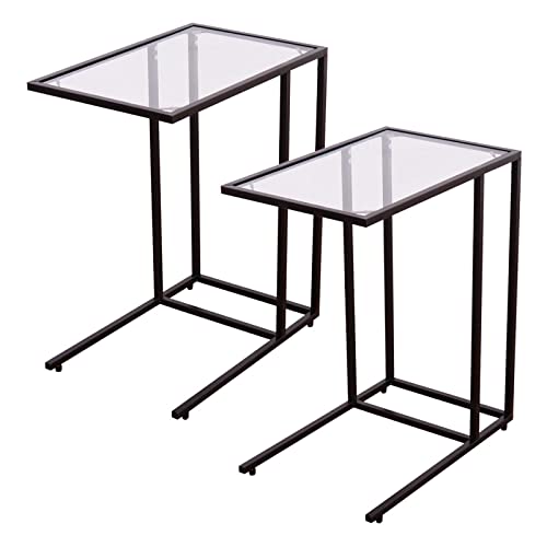 Tiiiopkvvv 2 x Couch-Tablett, Beistelltisch, Ottomane, Sofaständer, TV, Laptop, mit Oberseite von Tiiiopkvvv
