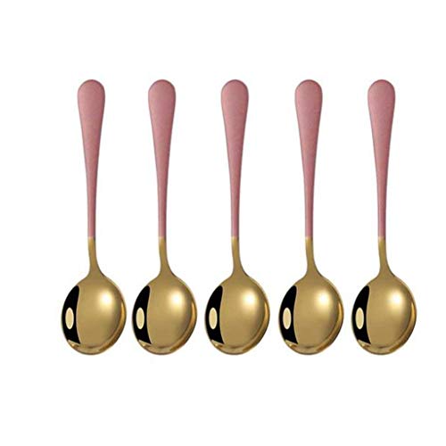 Tiiiopkvvv 5 Stück Edelstahl Dessert Eis Kaffee Rührlöffel Küchengeschirr Küchenzubehör Geschirr (Farbe: E) von Tiiiopkvvv