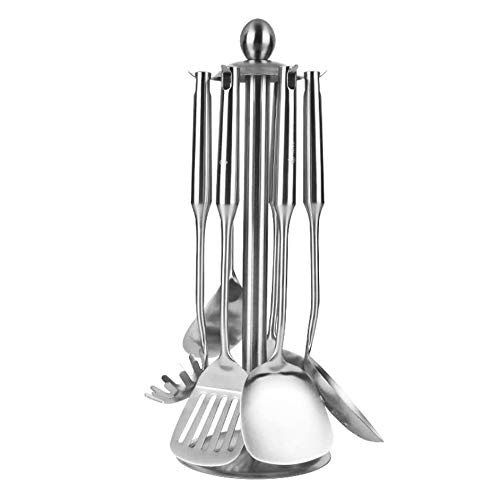 Tiiiopkvvv 7-teiliges Edelstahl-Kochutensilien-Set, Suppenkelle, Löffel, Schlitzschaufel, Pfannenwender, Kochutensilien, Spatel, Sieb, Pasta Tiiiopkvvv 7-teiliges Edelstahl-Kochutensilien-Set, Suppenkelle, Löffel, Schlitzschaufel, Pfannenwender, Kochutensilien, Spatel, Sieb, Pasta von Tiiiopkvvv