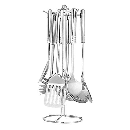 Tiiiopkvvv 7-teiliges Edelstahl-Kochutensilien-Set, Suppenkelle, Löffel, Schlitzschaufel, Pfannenwender, Sieb, Nudelheber, Küchenutensilien, Küchenutensilien Tiiiopkvvv 7-teiliges Edelstahl-Kochutensilien-Set, Suppenkelle, Löffel, Schlitzschaufel, Pfannenwender, Sieb, Nudelheber, Küchenutensilien, Küchenutensilien von Tiiiopkvvv