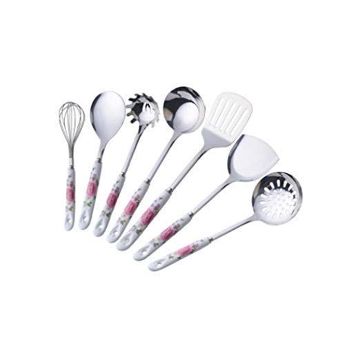 Tiiiopkvvv 7-teiliges Küchengeschirr-Set aus Edelstahl, Schaufel, Löffel, Küchenutensilien, Küchenutensilien von Tiiiopkvvv