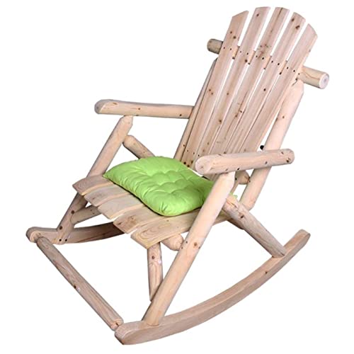 Tiiiopkvvv Bequemer Lounge-Stuhl, Schaukelstuhl, Mittagspause, Loungesessel, Freizeit, Balkon, lässiger alter Mann, einfacher Stuhl, Relax-Schaukelstuhl (Farbe: Holzfarbe) von Tiiiopkvvv