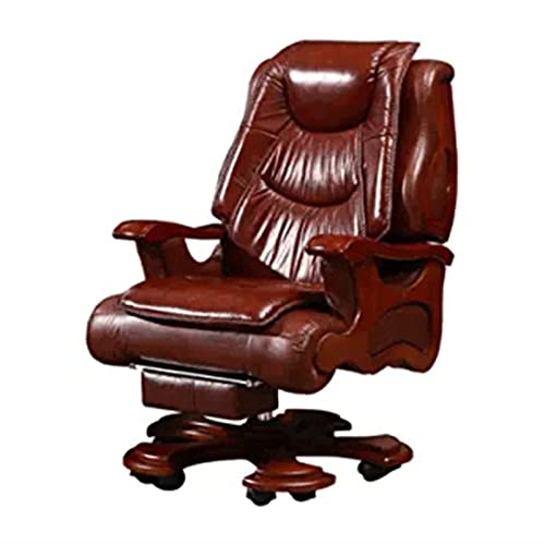 Tiiiopkvvv Boss Chair Chefsessel aus Leder, Chefsessel, Lehnstuhl, neigbar, mit hoher Rückenlehne, 360 Grad drehbar, Bürostuhl von Tiiiopkvvv
