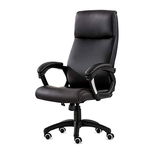 Tiiiopkvvv Bürostühle Hochlehner Ergonomischer Chefsessel Drehstuhl Verstellbarer Bürostuhl Schreibtischstuhl mit Rollen und Armlehnen Schwarz von Tiiiopkvvv