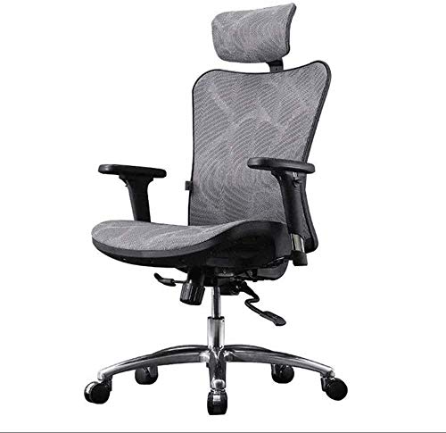 Tiiiopkvvv Bürostuhl, ergonomische Lendenwirbelstütze, verstellbare Kopfstütze, Armlehne und Räder, Netz-hohe Rückenlehne, Drehgelenk von Tiiiopkvvv