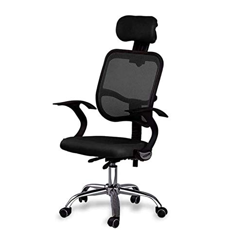 Tiiiopkvvv Bürostuhl, ergonomischer Drehstuhl, Chefsessel, Schreibtischstuhl, Netzstoff, Schreibtischstuhl, Drehstuhl, Chefsessel, Computerstuhl mit atmungsaktivem Netz-Design, Schwarz von Tiiiopkvvv