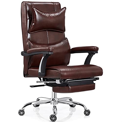 Tiiiopkvvv Bürostuhl Boss Stühle Chefsessel Ergonomischer Stuhl Bürostuhl Boss Lederstuhl Liege 360 Grad Drehbar Verstellbarer Sitz von Tiiiopkvvv