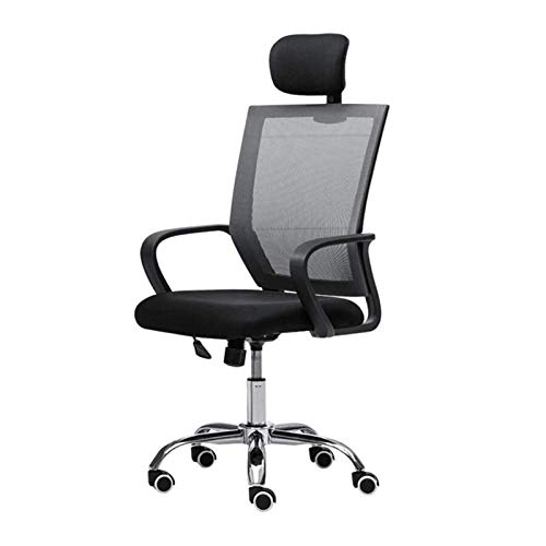 Tiiiopkvvv Bürostuhl Ergonomischer Schreibtischstuhl mit hoher Rückenlehne - Verstellbare Kopfstütze mit Neigungsfunktion Lendenwirbelstütze Drehstuhl Computer-Arbeitsstuhl (Schwarz) von Tiiiopkvvv