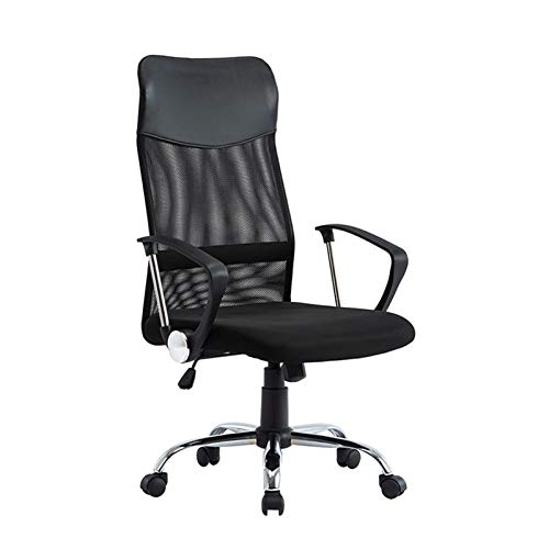 Tiiiopkvvv Bürostuhl Home Office Schreibtischstühle Ergonomischer Netz-Computerstuhl mit Rollen und Armlehnen und Lendenwirbelstütze, geeignet für Computerarbeiten und Meeting und Empfang, Schwarz Tiiiopkvvv Bürostuhl Home Office Schreibtischstühle Ergonomischer Netz-Computerstuhl mit Rollen und Armlehnen und Lendenwirbelstütze, geeignet für Computerarbeiten und Meeting und Empfang, Schwarz von Tiiiopkvvv