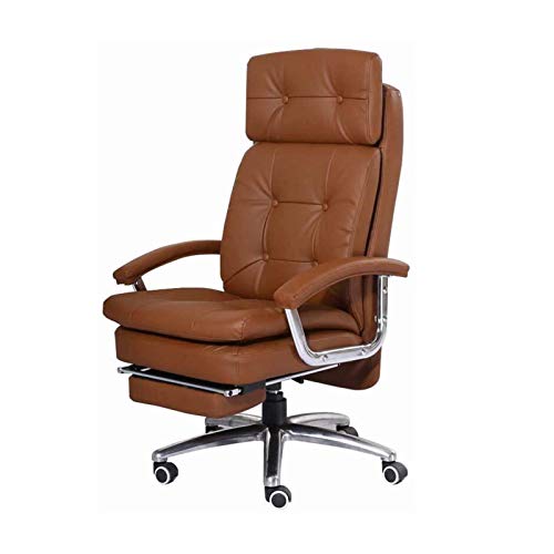 Tiiiopkvvv Bürostuhl mit hoher Rückenlehne, Leder, Gaming-Stuhl, ergonomisch, mit Fußstütze und Armlehnen, Gaming-Stühle von Tiiiopkvvv