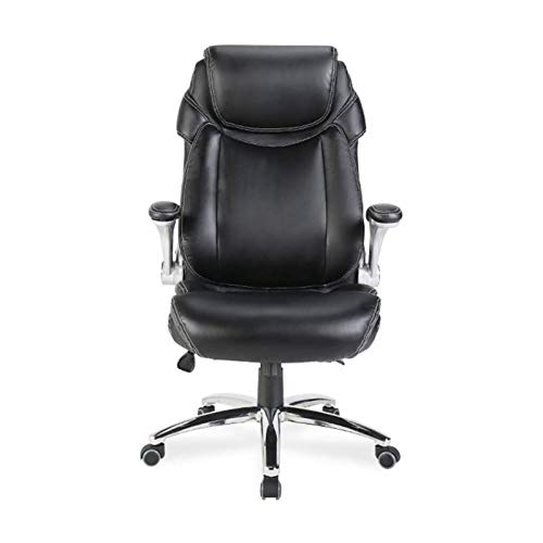 Tiiiopkvvv Bürostuhl mit hoher Rückenlehne, Premium-PU-Leder, Büro-Computer-Drehstuhl, ergonomischer Chefsessel mit Lendenwirbelpolsterung und hochklappbaren Armlehnen Tiiiopkvvv Bürostuhl mit hoher Rückenlehne, Premium-PU-Leder, Büro-Computer-Drehstuhl, ergonomischer Chefsessel mit Lendenwirbelpolsterung und hochklappbaren Armlehnen von Tiiiopkvvv