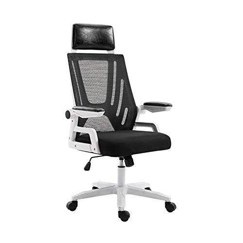 Tiiiopkvvv Bürostuhl mit hoher Rückenlehne, schwarzes Netzgewebe, ergonomischer Bürostuhl mit hochklappbaren Armlehnen, Computer-Gaming-Stühle von Tiiiopkvvv