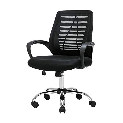 Tiiiopkvvv Bürostuhl mit mittlerer Rückenlehne, Netzstoff, Drehstuhl, ergonomischer Stuhl mit Armlehnen von Tiiiopkvvv