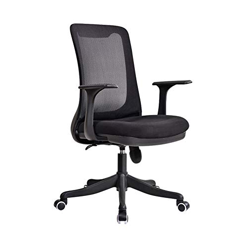 Tiiiopkvvv Bürostuhl mit mittlerer Rückenlehne, ergonomischer Drehstuhl, schwarz, Schreibtischstuhl, Armlehnen mit Lendenwirbelstütze, höhenverstellbar, Computer-Arbeitsstühle Tiiiopkvvv Bürostuhl mit mittlerer Rückenlehne, ergonomischer Drehstuhl, schwarz, Schreibtischstuhl, Armlehnen mit Lendenwirbelstütze, höhenverstellbar, Computer-Arbeitsstühle von Tiiiopkvvv