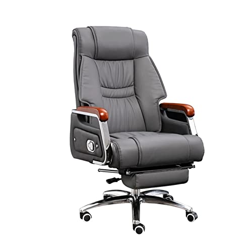Tiiiopkvvv Chefs-Stuhl für Zuhause, Büro, verstellbare Stühle, Drehstuhl, Rindsleder, Computer-Gaming-Stühle mit Fußstütze, Chefsessel, Liegestühle von Tiiiopkvvv