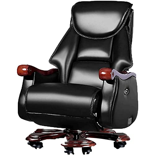 Tiiiopkvvv Chefsessel aus Rindsleder, ergonomischer Computer-Gaming-Stuhl, Chefsessel, Bürostuhl, bequeme Schreibtischstühle, Liegestuhl von Tiiiopkvvv