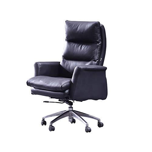 Tiiiopkvvv Chefsessel mit hoher Rückenlehne, Leder, verstellbarer Drehstuhl, ergonomischer Computerstuhl, Schreibtischstuhl mit einziehbarer Fußstütze und Armlehnen, Lendenwirbelstütze (Farbe: Grau Tiiiopkvvv Chefsessel mit hoher Rückenlehne, Leder, verstellbarer Drehstuhl, ergonomischer Computerstuhl, Schreibtischstuhl mit einziehbarer Fußstütze und Armlehnen, Lendenwirbelstütze (Farbe: Grau von Tiiiopkvvv
