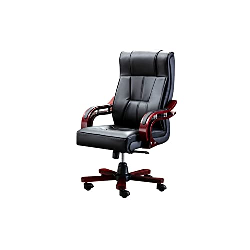 Tiiiopkvvv Computer-Gaming-Stuhl, Heimbürostuhl, Chef-Stuhl, Rindsleder, Rückenlehne, Rückenlehne, Rückenlehne, Schreibtischstühle, Schwarz von Tiiiopkvvv