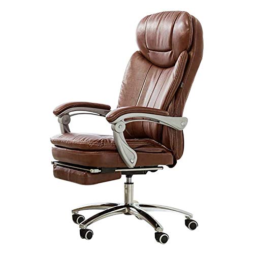 Tiiiopkvvv Computerstuhl mit hoher Rückenlehne, Drehstuhl mit Fußstütze, PU-Leder, Schreibtisch, Computer-Schreibtischstuhl, ergonomischer Bürostuhl mit Kopfstütze und Lendenwirbelstütze (Farbe: Khaki von Tiiiopkvvv