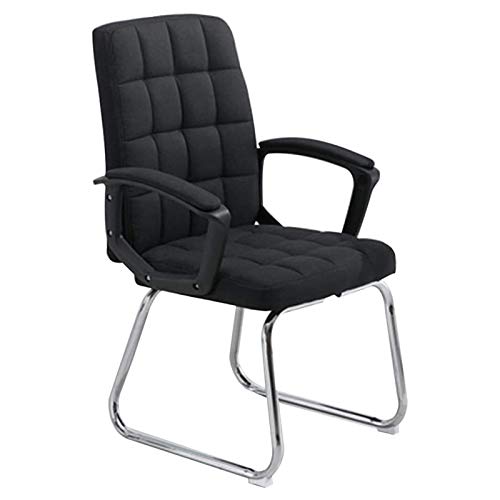 Tiiiopkvvv Computerstuhl mit hoher Rückenlehne, großer Stoff, Gaming-Stuhl, Bogenfuß, ergonomischer Büro-Computerstuhl, Heimbüro, Schreibtischstuhl (Farbe: Braun) (Schwarz) von Tiiiopkvvv