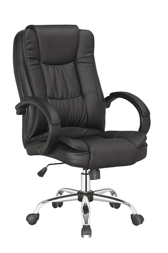 Tiiiopkvvv Delta Chairs Chandler Bürostuhl mit Komfort-Rückenlehne, PU, Schwarz von Tiiiopkvvv