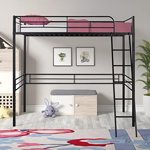 Tiiiopkvvv Doppelbett aus Metall mit befestigter Leiter, durchgehender Schutzleisten auf dem oberen Bett und 152 cm Unterbett-Stauraum, kein Boxspringbett erforderlich, 198 cm L x 105,2 cm B x 184 cm Tiiiopkvvv Doppelbett aus Metall mit befestigter Leiter, durchgehender Schutzleisten auf dem oberen Bett und 152 cm Unterbett-Stauraum, kein Boxspringbett erforderlich, 198 cm L x 105,2 cm B x 184 cm von Tiiiopkvvv