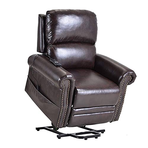 Tiiiopkvvv Elektrischer Hebestuhl, elektrischer Power-Lift, Liegestuhl, Sofa, unendliche Position, flach liegen, weicher Stoff, klassisches Design, mit Seitentasche für ältere Menschen von Tiiiopkvvv