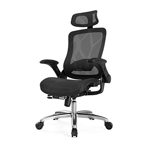 Tiiiopkvvv Ergonomischer Büro-Schreibtischstuhl mit verstellbarer Armlehne und Lendenwirbelstütze, hohe Rückenlehne, Netz-Bürostuhl, verstellbarer Computer-Schreibtischstuhl, Schwarz Tiiiopkvvv Ergonomischer Büro-Schreibtischstuhl mit verstellbarer Armlehne und Lendenwirbelstütze, hohe Rückenlehne, Netz-Bürostuhl, verstellbarer Computer-Schreibtischstuhl, Schwarz von Tiiiopkvvv