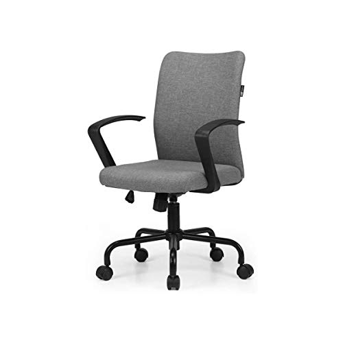 Tiiiopkvvv Ergonomischer Bürostuhl, Computer-Schreibtischstuhl, Dreh- und Schaukelstuhl, mit starkem Schild, Lendenwirbelstütze, höhenverstellbar, Mittellehne, Netzstuhl mit gepolsterter Armlehne von Tiiiopkvvv