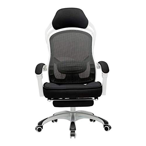 Tiiiopkvvv Ergonomischer Bürostuhl, Schreibtischstuhl, Computerstuhl, Netzstoff, Chefaufgabe, Rollen, Gaming, Drehgelenk mit Lendenwirbelstütze, Armlehne, Schwarz von Tiiiopkvvv