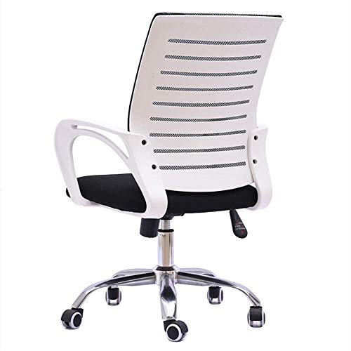 Tiiiopkvvv Ergonomischer Bürostuhl, Schreibtischstuhl, Netzstoff, Drehstuhl, Computerstuhl, mittlere Rückenlehne, mit Armlehnen, Schwarz von Tiiiopkvvv