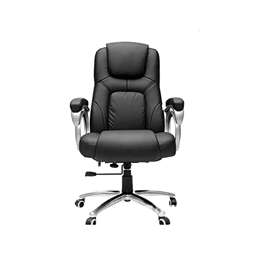 Tiiiopkvvv Ergonomischer Bürostuhl Computerspielstuhl Managerial Chefsessel Drehstuhl Leder Rückenlehne Stuhl (Farbe: Weiß) (Schwarz) von Tiiiopkvvv