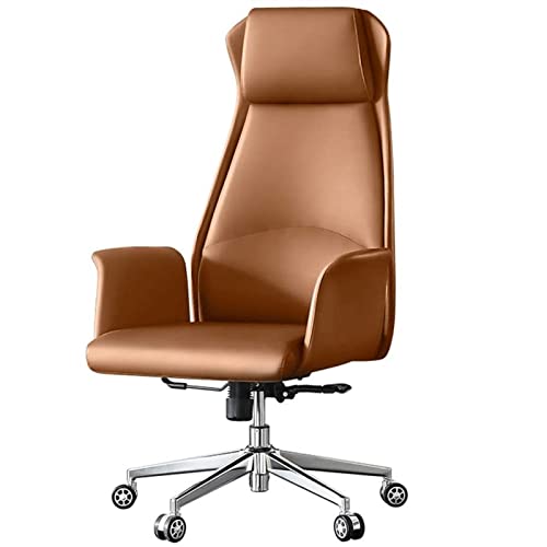 Tiiiopkvvv Ergonomischer Bürostuhl aus Leder, Lendenwirbelstütze, moderner Chefsessel und Computer-Schreibtischstuhl, mittlere Rückenlehne, Büro-Computer-Schreibtischstuhl mit Armlehne, Braun Tiiiopkvvv Ergonomischer Bürostuhl aus Leder, Lendenwirbelstütze, moderner Chefsessel und Computer-Schreibtischstuhl, mittlere Rückenlehne, Büro-Computer-Schreibtischstuhl mit Armlehne, Braun von Tiiiopkvvv
