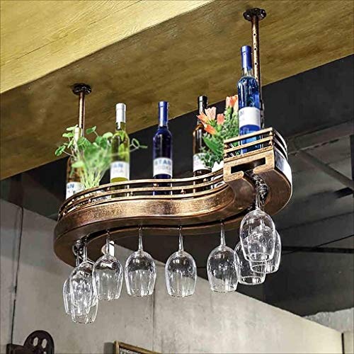 Tiiiopkvvv Europäisches kreatives Weinregal, Weinglashalter, zum Aufhängen, Weinschrank, Becherhalter, einfach zu installieren, Lagerregal (Größe: L 60 cm) von Tiiiopkvvv