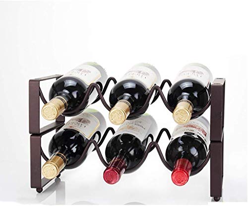 Tiiiopkvvv FKwine Racks DIY Eisen und Holz, handgefertigtes Weinregal/Ornamente/Dekorationen für Küchen, Lagerregal (Größe: 351723 cm) von Tiiiopkvvv