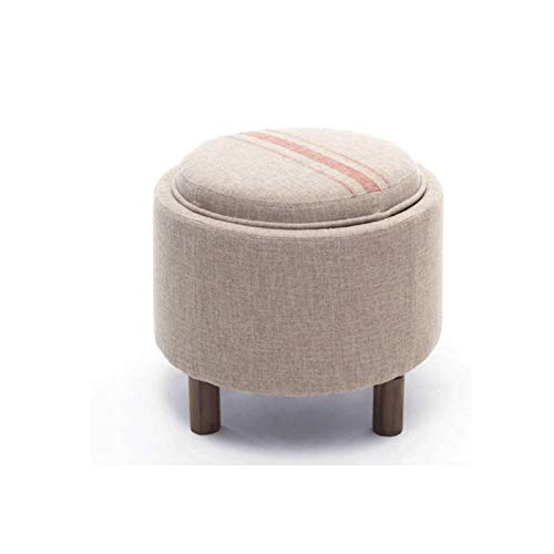 Tiiiopkvvv Fußhocker, Fußstütze, Hocker, Schalthebel, Multifunktions-Sofabank, Massivholz, Aufbewahrungshocker, kann als Couchtisch verwendet werden, 42 x 42 cm (Farbe: A) von Tiiiopkvvv