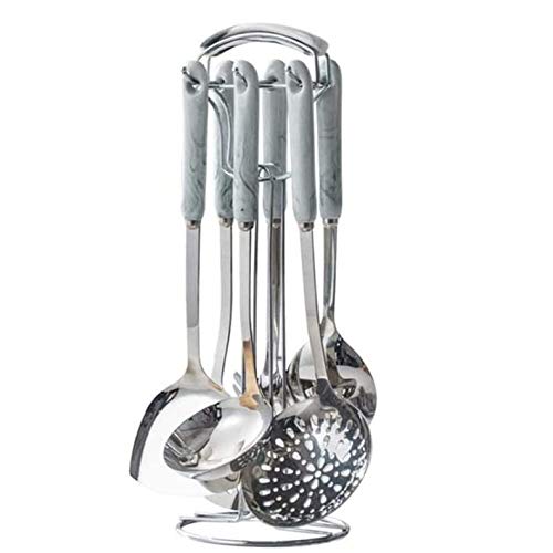 Tiiiopkvvv Haushaltsmarmor-Keramikgriff, Edelstahl-Küchenutensilien, Küchenkochlöffel, Schaufel, 7-teiliges Set Tiiiopkvvv Haushaltsmarmor-Keramikgriff, Edelstahl-Küchenutensilien, Küchenkochlöffel, Schaufel, 7-teiliges Set von Tiiiopkvvv