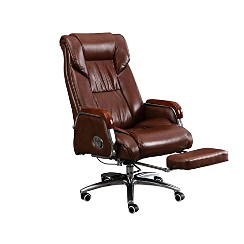 Tiiiopkvvv Home Office Schreibtischstühle Computerstuhl Managerialstühle Boss Stuhl Höhenverstellbarer Bürostuhl Bequemer Rindsleder Rückenlehne Stuhl Drehstuhl von Tiiiopkvvv