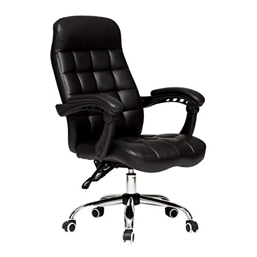 Tiiiopkvvv Home Office Schreibtischstuhl, ergonomischer Computerstuhl, hohe Rückenlehne, PU, Chefsessel mit Lendenwirbelstütze, Drehstuhl, Schwarz Tiiiopkvvv Home Office Schreibtischstuhl, ergonomischer Computerstuhl, hohe Rückenlehne, PU, Chefsessel mit Lendenwirbelstütze, Drehstuhl, Schwarz von Tiiiopkvvv