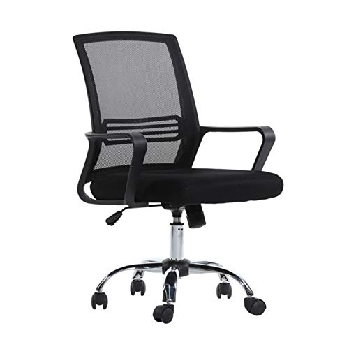 Tiiiopkvvv Home-Office-Stuhl, ergonomischer Schreibtischstuhl, Netzstoff, Computerstuhl mit Lendenwirbelstütze, Armlehne, Chefsessel, drehbar, verstellbar, mittlere Rückenlehne, Arbeitsstuhl für Damen von Tiiiopkvvv