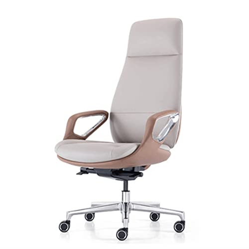 Tiiiopkvvv Home-Office-Stuhl, leicht, luxuriös, Leder-Schreibtischstuhl, ergonomischer Computerstuhl, mittlere Rückenlehne, Drehstuhl, verstellbarer Rennstuhl, Armlehne von Tiiiopkvvv
