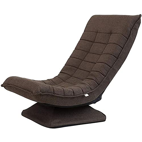 Tiiiopkvvv Klappbarer Boden-Spielstuhl, 360 Grad drehbar, Videospielstuhl, 5 Geschwindigkeiten, verstellbar, weich, faul, Sofa, geeignet für Zuhause, Lesen und Freizeit (Farbe: Blau) (Braun) von Tiiiopkvvv