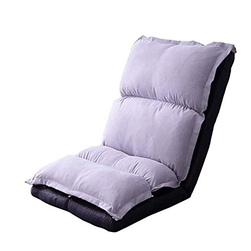 Tiiiopkvvv Lazy Sofa, verstellbarer Boden, Gaming-Sofa, Stuhl, gepolstert, zusammenklappbar, faules Sofa mit Rückenstütze in vielen Farben (Farbe: Blau) (Weiß) von Tiiiopkvvv