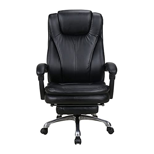 Tiiiopkvvv Liegestühle, Wohnzimmersessel, großer und hoher Bürostuhl aus Lederfaserstoff, hohe Rückenlehne, Metallfuß, Chefsessel, Computer-Schreibtischstuhl, verstellbar, integrierte von Tiiiopkvvv