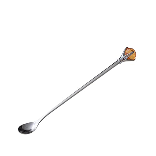 Tiiiopkvvv Löffel, Edelstahl, Diamantlöffel, Kaffeelöffel, Smoothie-Löffel, Rührlöffel, Milch, Tee, Rühren, Suppenlöffel (Größe: 6 Stück) () von Tiiiopkvvv